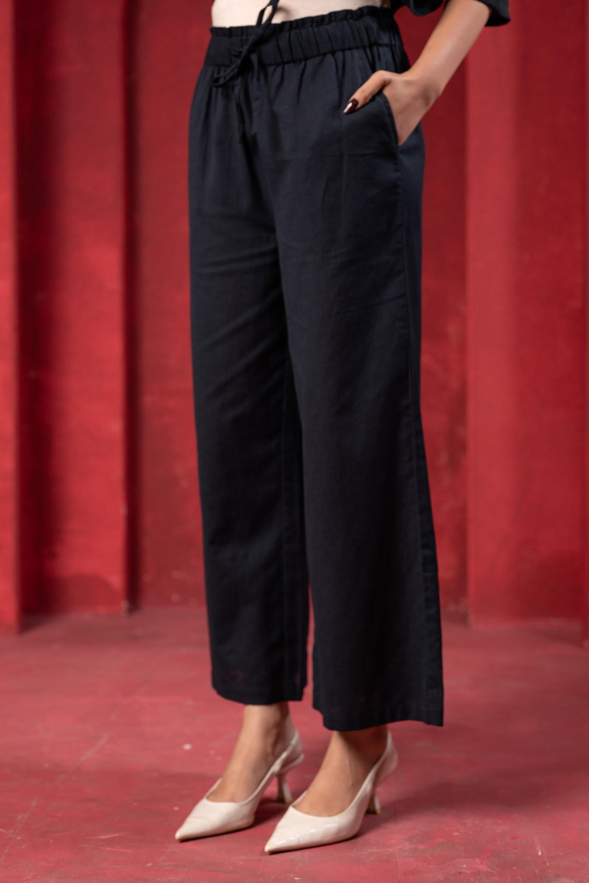 Juniper Black Tonal Sequin Embellished Straight Kurta Set | Grocsy