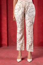 Juniper White & Black Floral Printed Sleeveless Straight Kurta Set | Grocsy