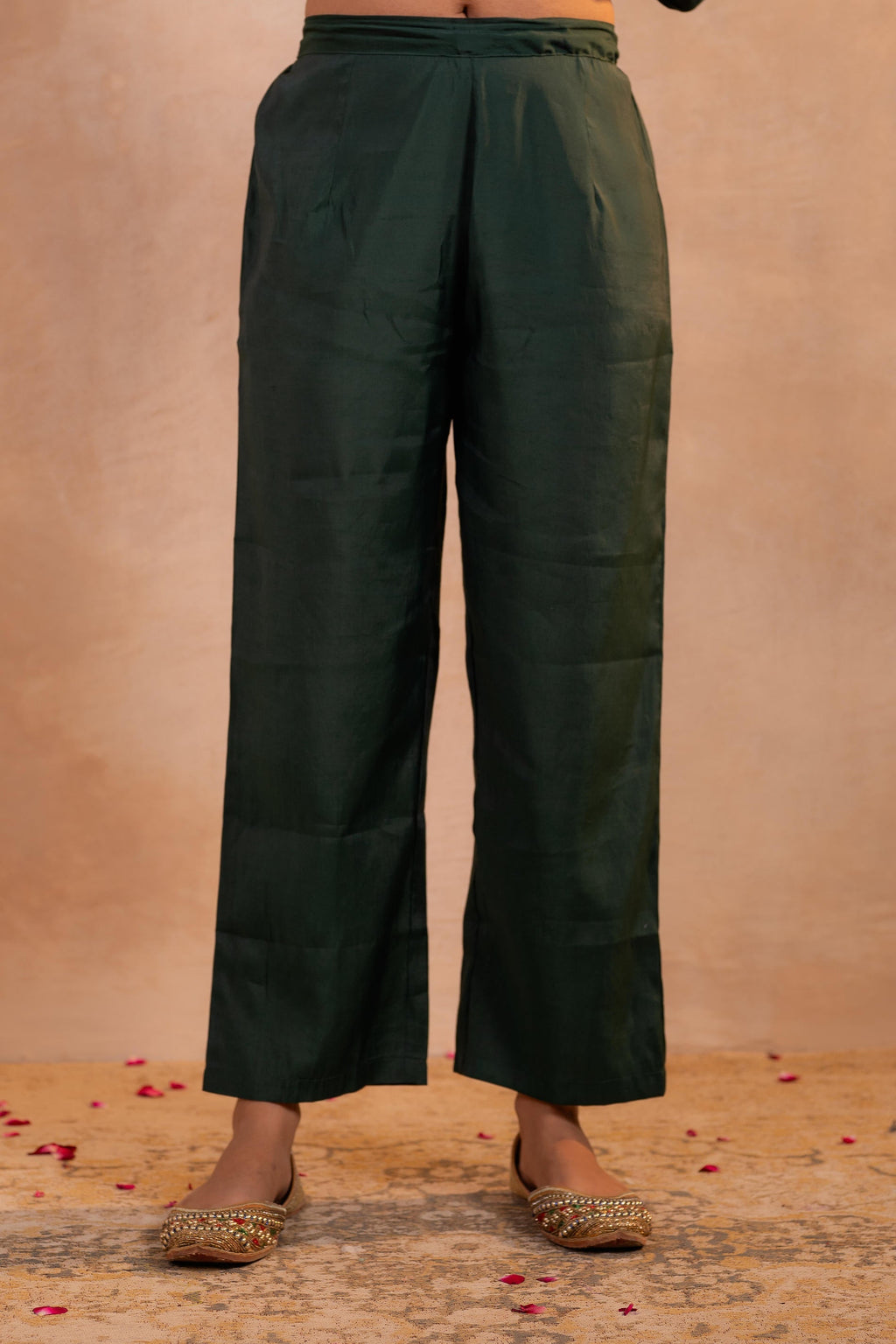Juniper Bottle Green Serenity Embroidered Suit Set | Grocsy