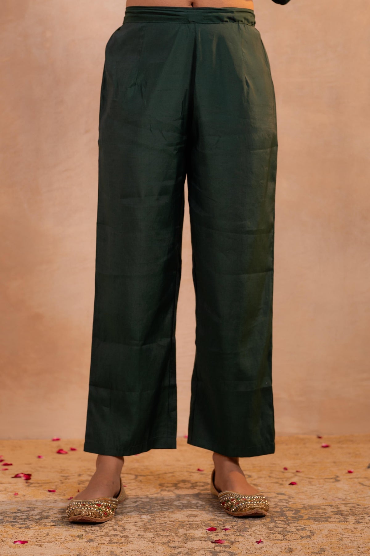 Juniper Bottle Green Serenity Embroidered Suit Set | Grocsy