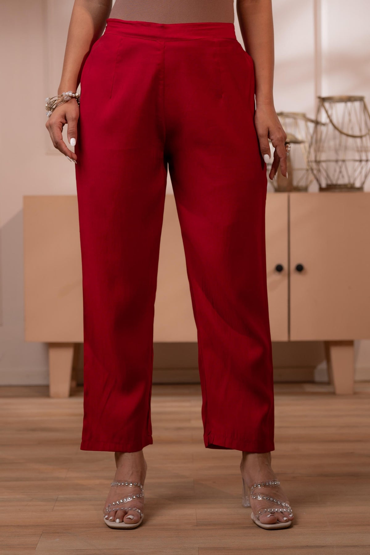 Juniper Maroon Solid Embroidered Straight Kurta Pant And Dupatta Set With Thread Work | Grocsy