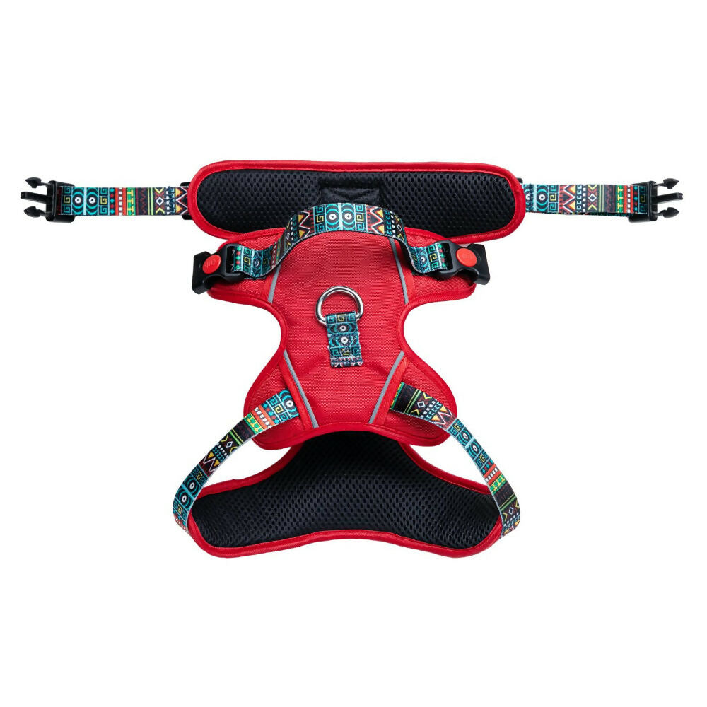 Waggety Adjustable Full Body Dog Harness - Comfortable Fit, Durable Polyester, Red | Grocsy