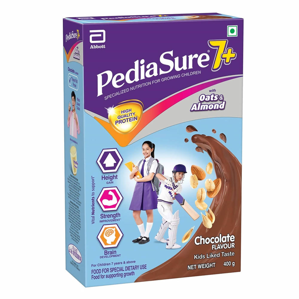 Pediasure 7 Plus Oats & Almond Nutrition Drink Powder Chocolate Flavour for Infants | Grocsy