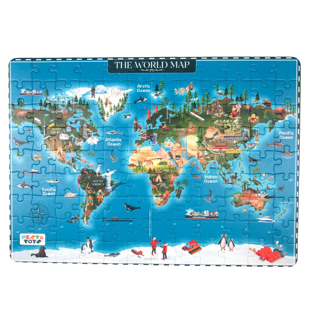 Nesta Toys World Map Jigsaw Puzzle for Kids, Jumbo Floor Puzzle, Educational Toy (6+ Years) | Grocsy