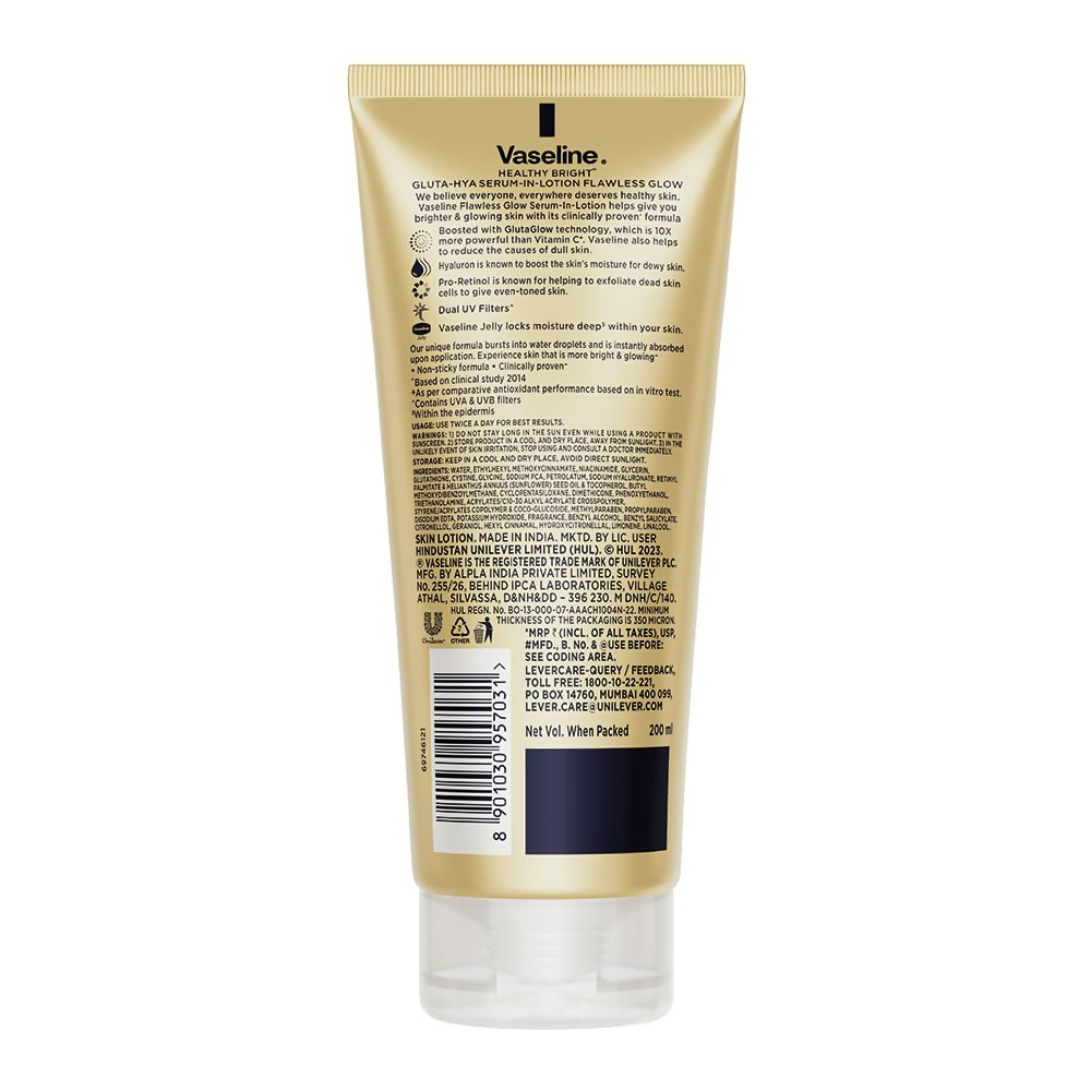 Vaseline Gluta-Hya Flawless Glow Lotion For Face & Body | Grocsy