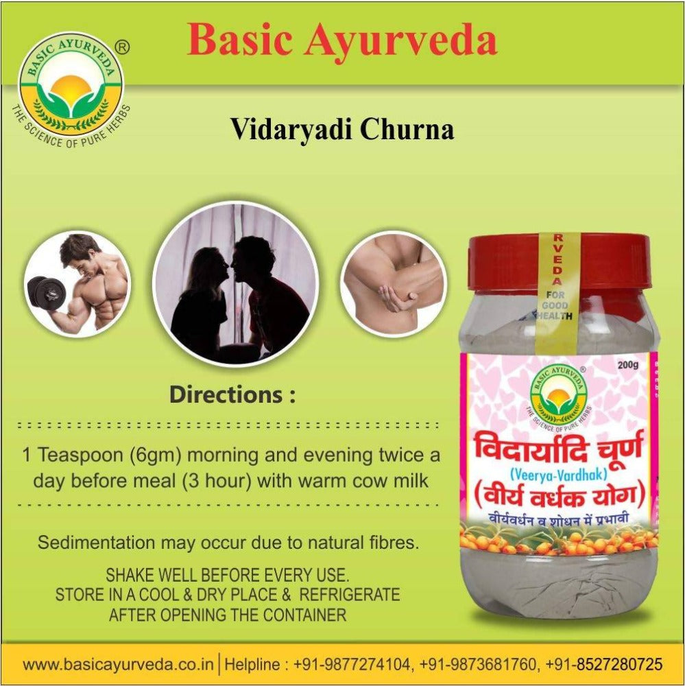 Basic Ayurveda Vidaryadi Churna (Veerya-Vardhak) | Grocsy