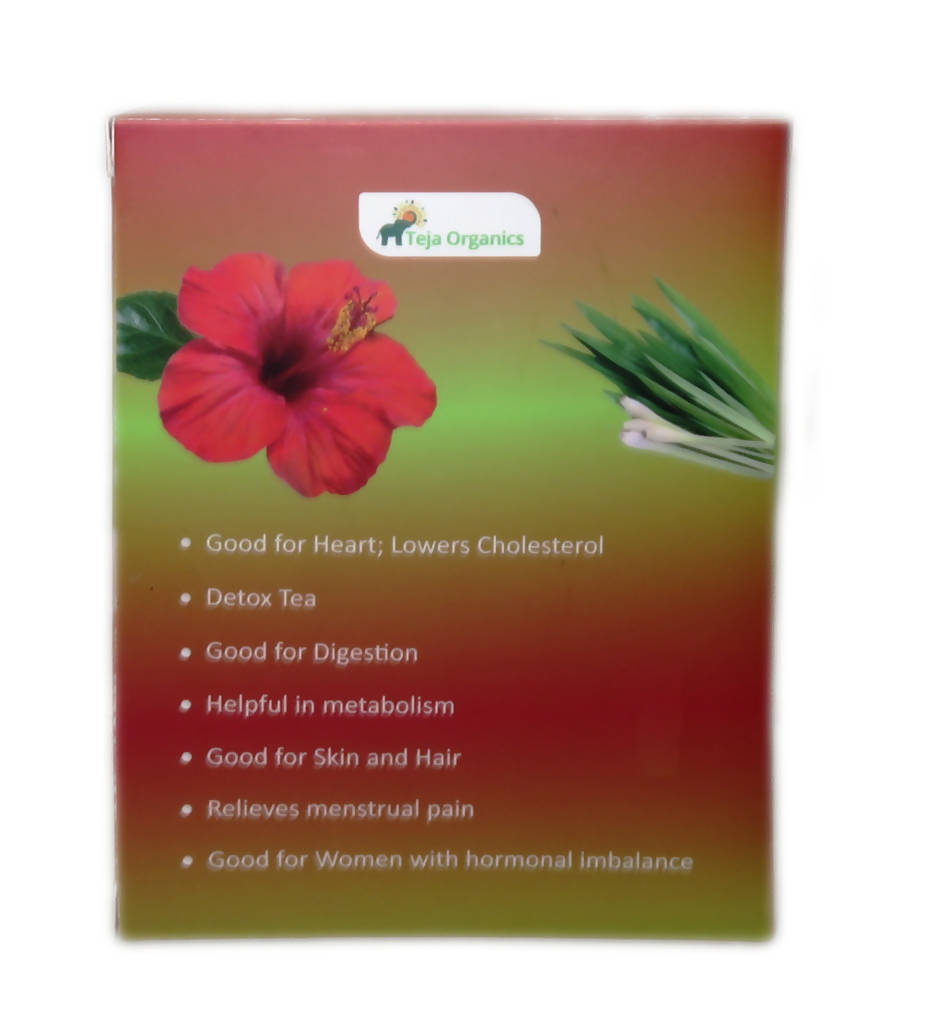 Teja Organics Hibiscus & Lemongrass Tea Bags | Grocsy