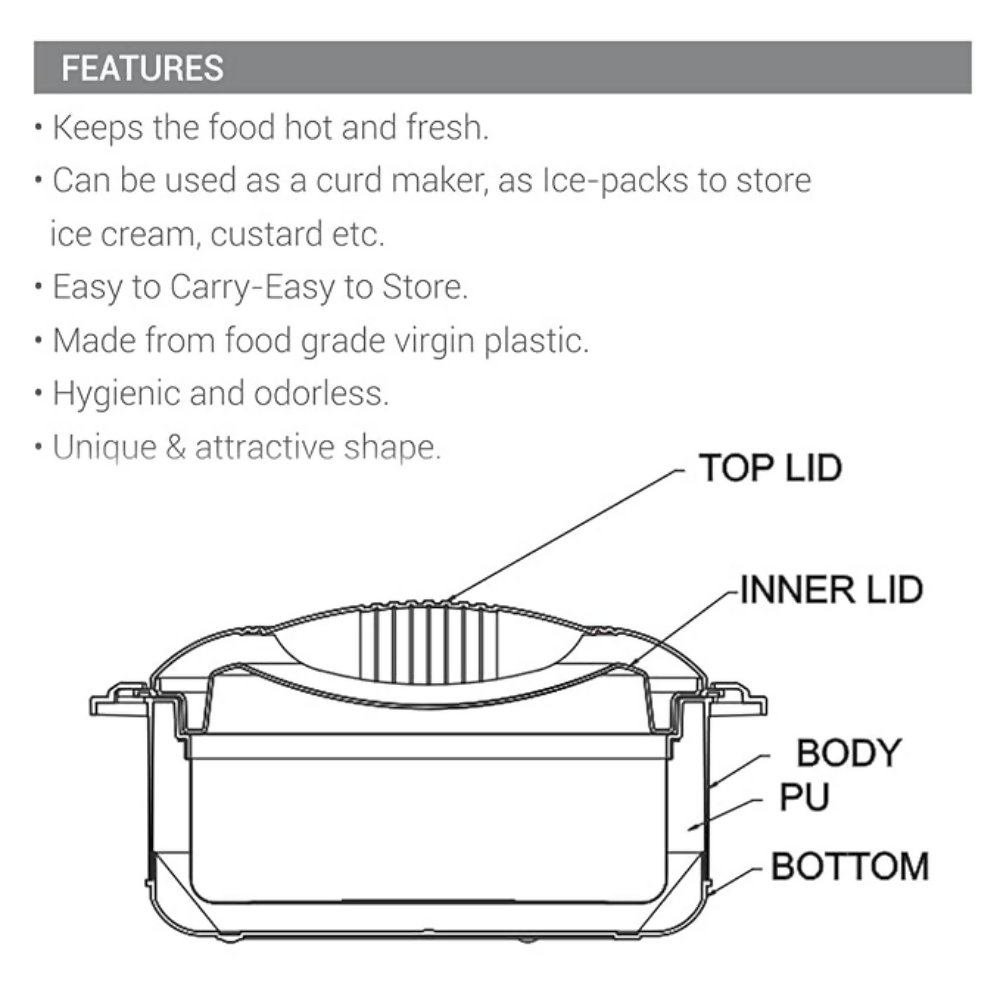 Milton Orchid 1500 Inner Stainless Steel Serving Casserole with Lid | Grocsy