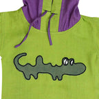 Mhyssa Croco Half sleeves Green and Purple Hoodie with Shorts Set For Kids | Grocsy