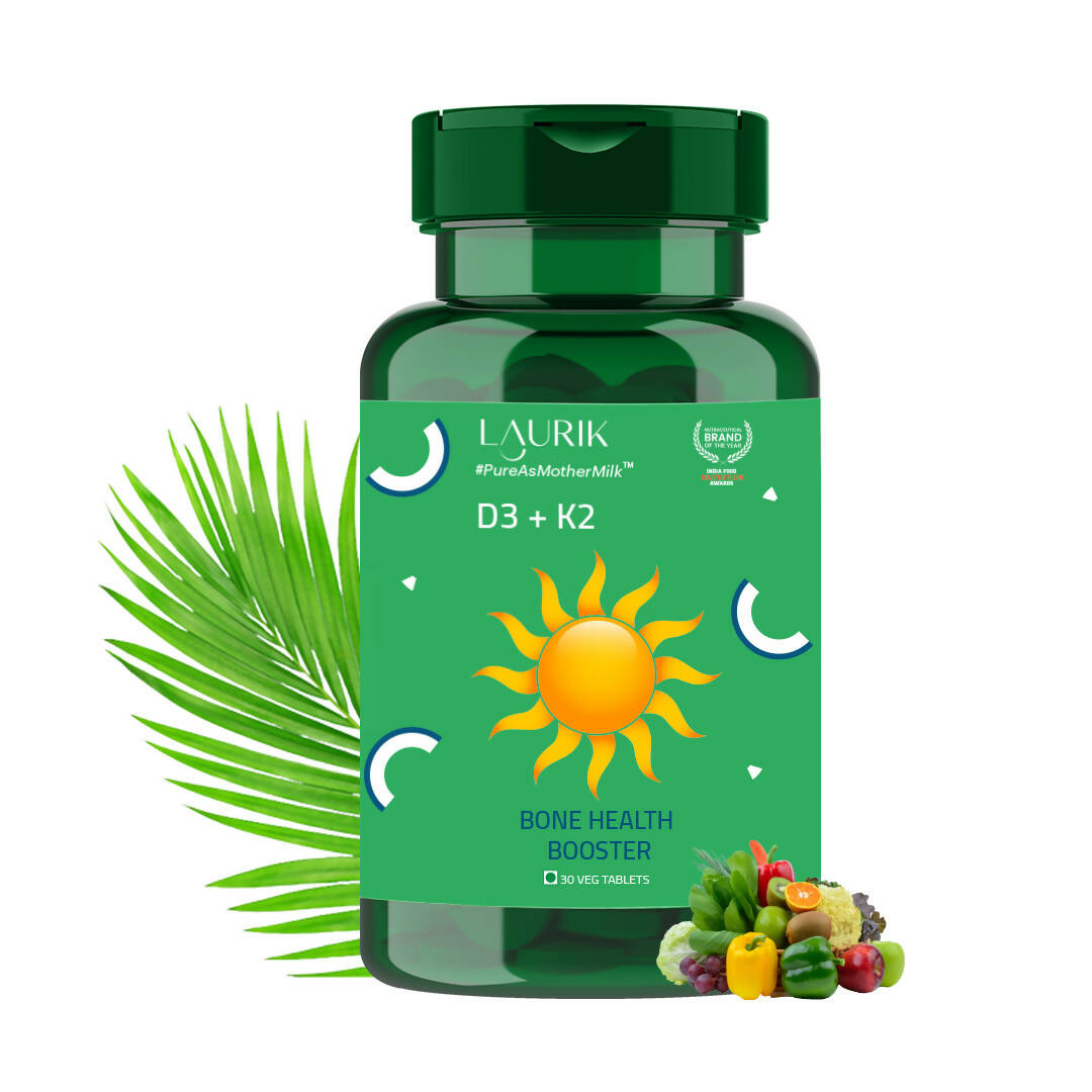 Laurik Vitamin D3, K2 Plant Based Veg Vitamin D3 Immunity Supplement Tablets For Strong Bones | Grocsy