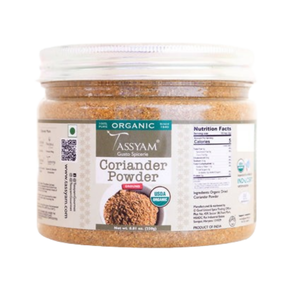Tassyam Organics Certified 100% Organic Coriander Seeds Powder | Grocsy