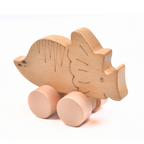 Nesta Toys Wooden Dinosaur Pull Along Toy for Toddlers & Infant 6+ Months, Wooden Toy for Babies | Grocsy