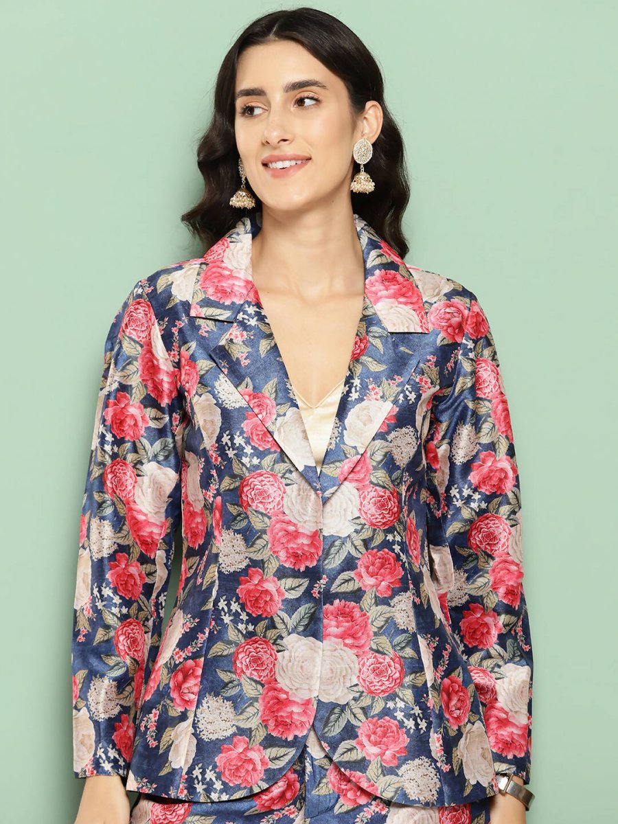 Ahalyaa Women's Traditional Wear Co-ods - Blue | Grocsy