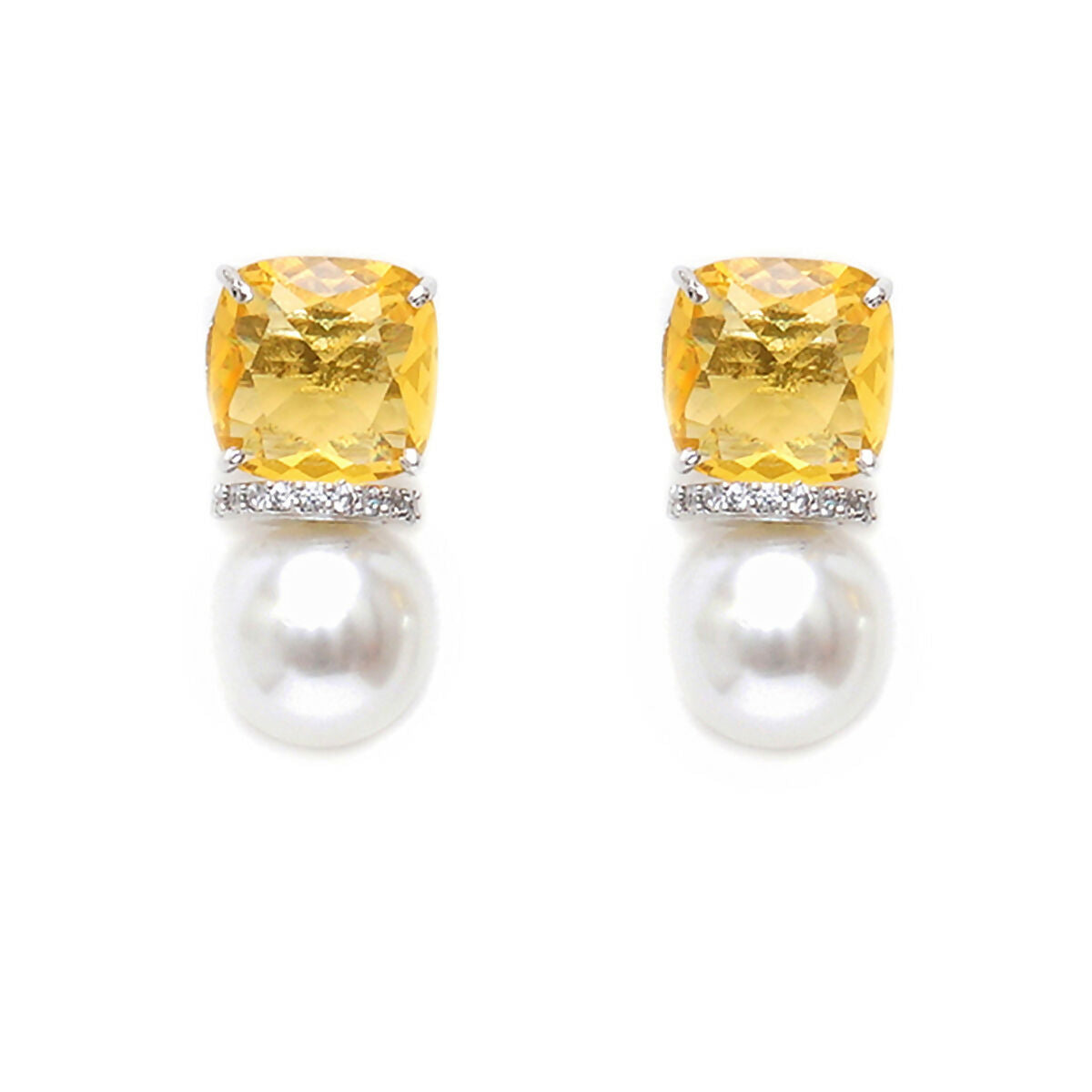 Yellow Pearl Studs- Ruby Raang | Grocsy
