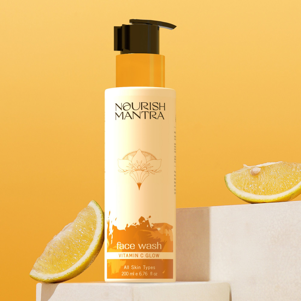 Nourish Mantra Vitamin C Glow Face Wash with Vitamin C, Aloe Vera, & Vitamin E | Grocsy