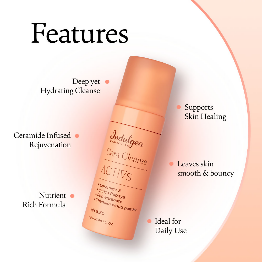 Indulgeo Essentials Cera Cleanse - Ceramide Foaming Face Wash | Grocsy