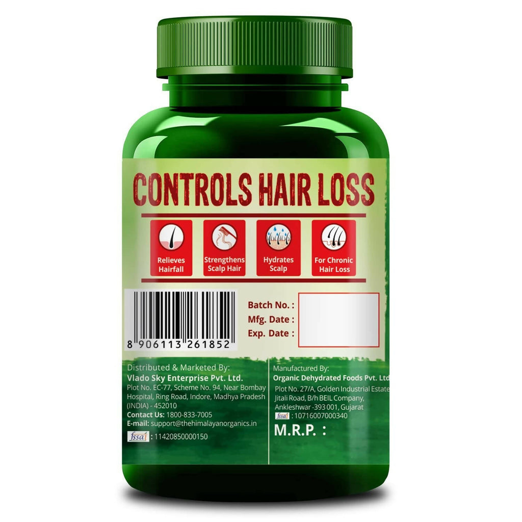 Himalayan Organics Plant Based Hair-Skin Vitamin Biotin + DHT Blocker Veg Capsules | Grocsy