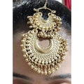 MS Fashion India Gold-Polished Brass Chandbali Maang Tikka | Grocsy