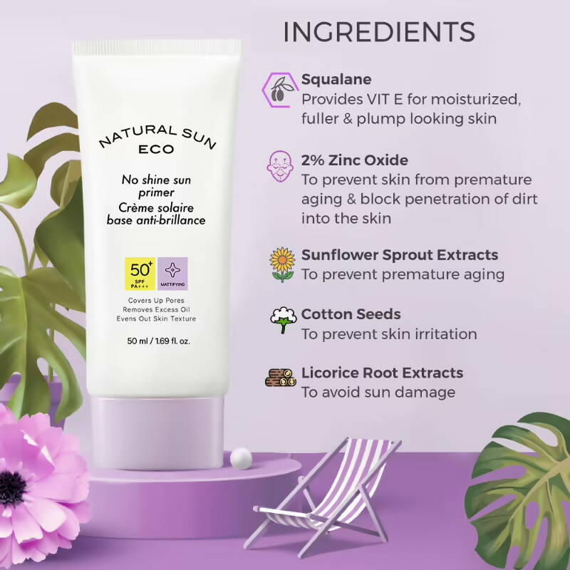 The Face Shop Natural Sun Eco No Shine Sun Primer SPF 50+ - Korean Skincare | Grocsy