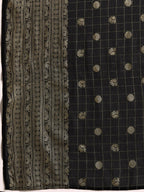 Ahalyaa Women's Traditional Semi Stitch Saree - Black | Grocsy