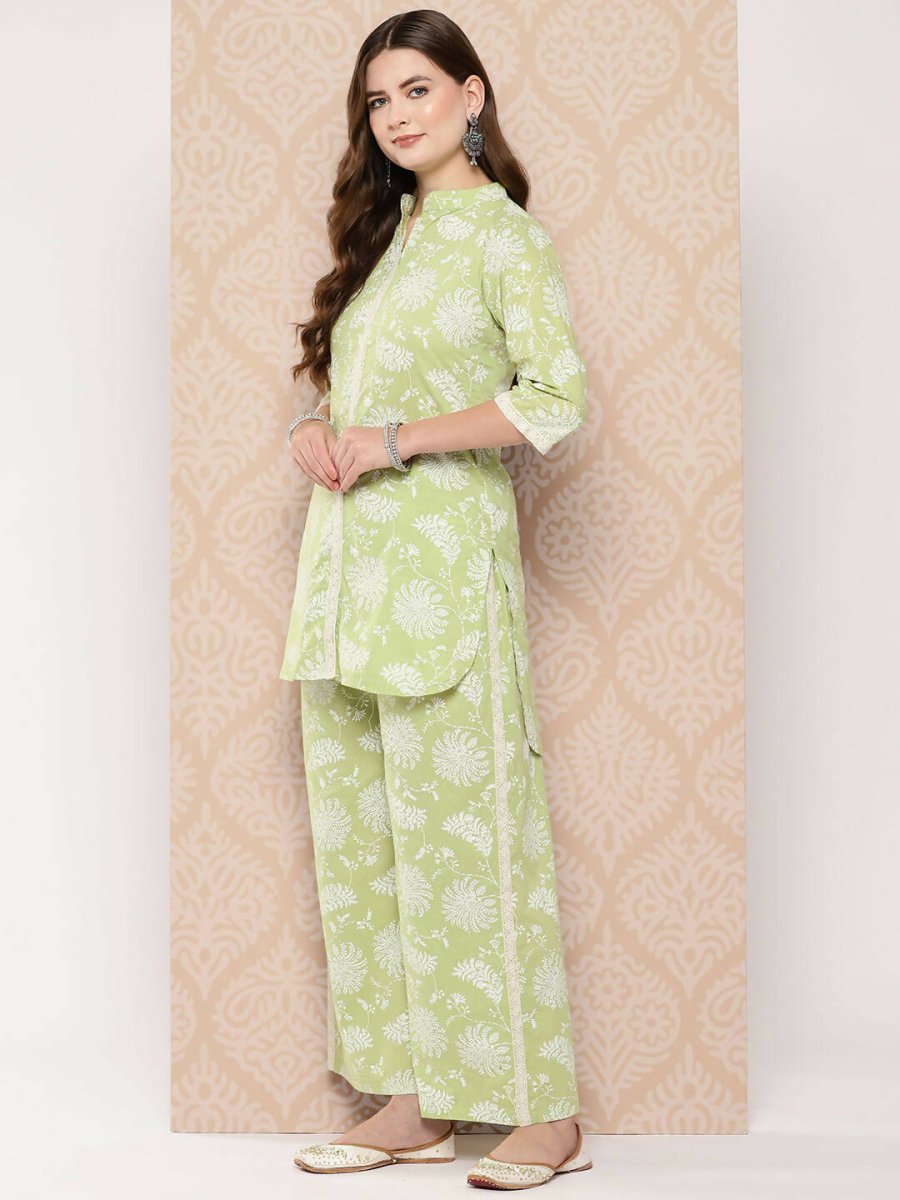 Ahalyaa Women's Traditional Wear Co-ods - Pista Green | Grocsy