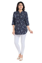 Snehal Creations Ethnic Galore Blue Short Tunic Top for Women | Grocsy