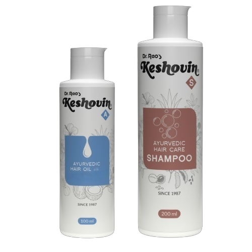 Dr. Rao's Keshovin-A Hair Oil, Keshovin-S Shampoo Combo | Grocsy