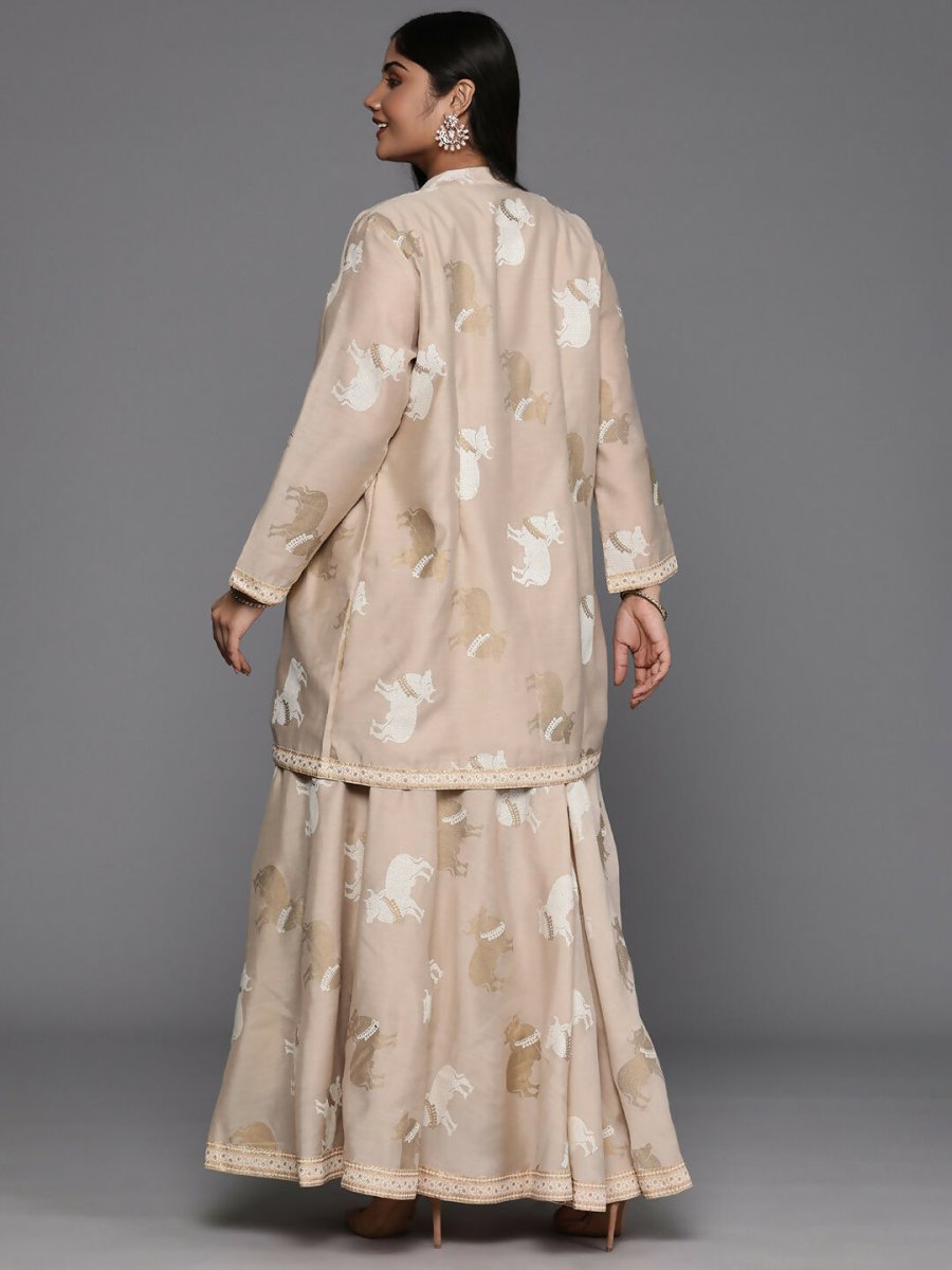 Ahalyaa Women's Traditional Wear Co-ords - Tan | Grocsy