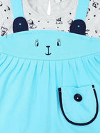 NammaBaby Baby Girl's A-Line Mini Frock Dress - Blue | Grocsy