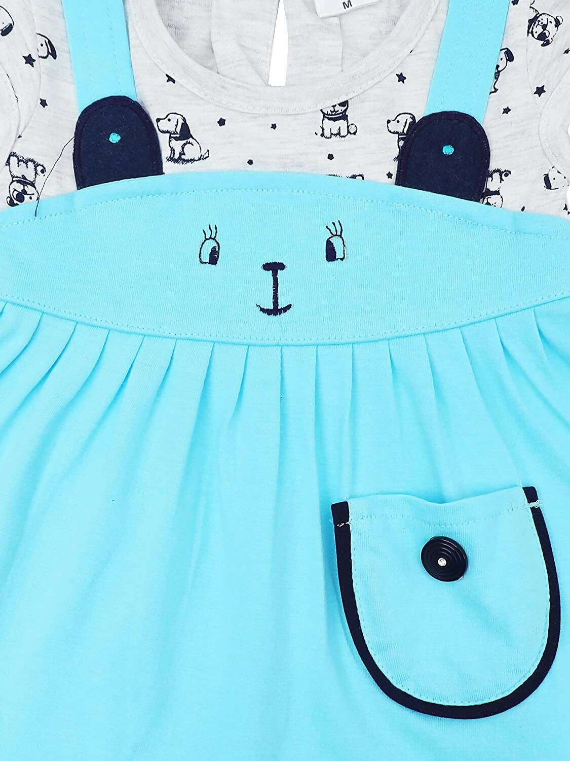 NammaBaby Baby Girl's A-Line Mini Frock Dress - Blue | Grocsy