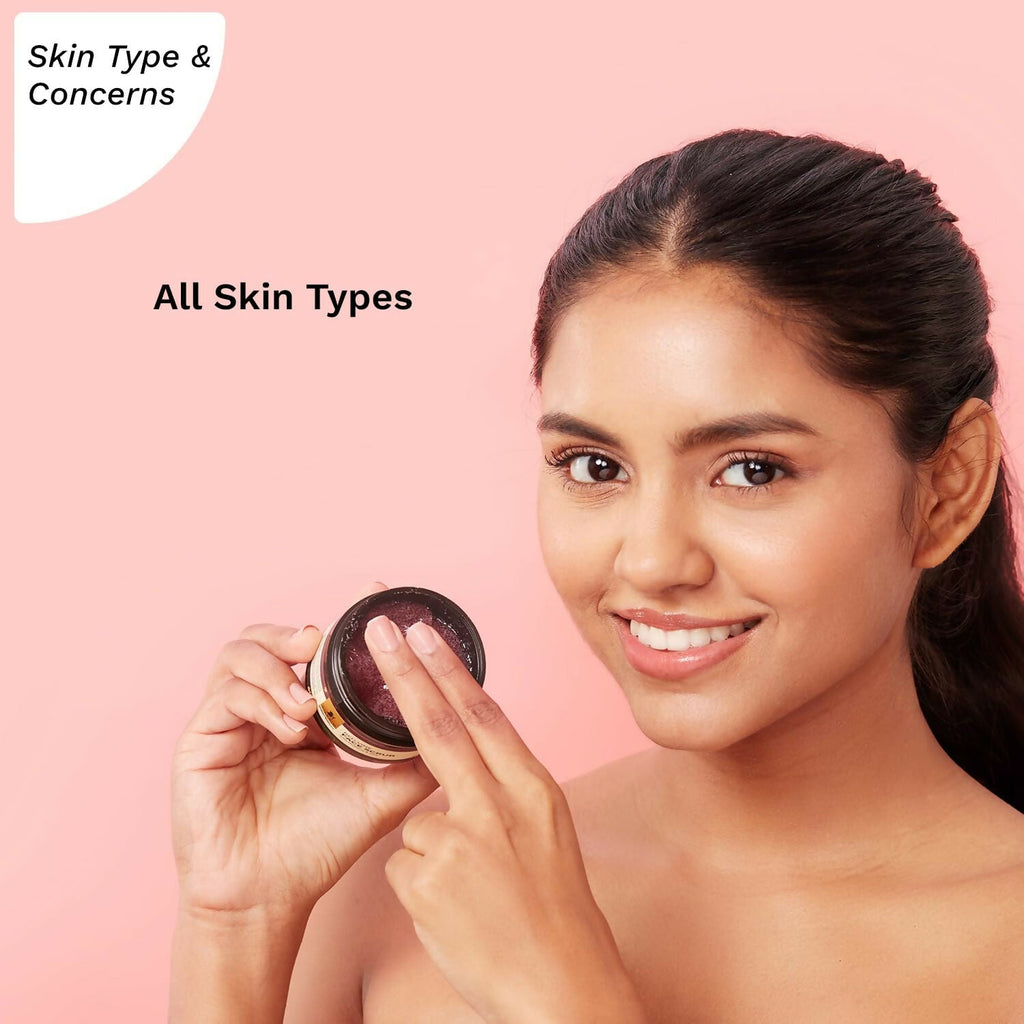 Pilgrim French Red Vine Face Scrub with Mulberry Extract & Aloe For Glowing Skin, Tan Removal, De-Pigmentation | Grocsy