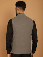 Even Apparels Nehru Jacket With Welt Pockets - Grey | Grocsy