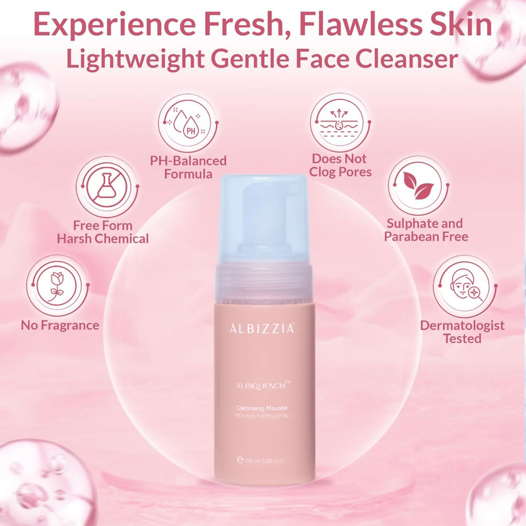 Albizzia Cleansing Mousse Lightweight Gentle Face Cleanser | Grocsy