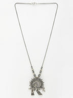 NVR Women's Silver-Toned German Silver Oxidised Pendant with Chain | Grocsy