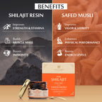 Upakarma Ayurveda Pure SJ Resin with Safed Musli & Pure SJ Resin with Gold Dust Combo | Grocsy