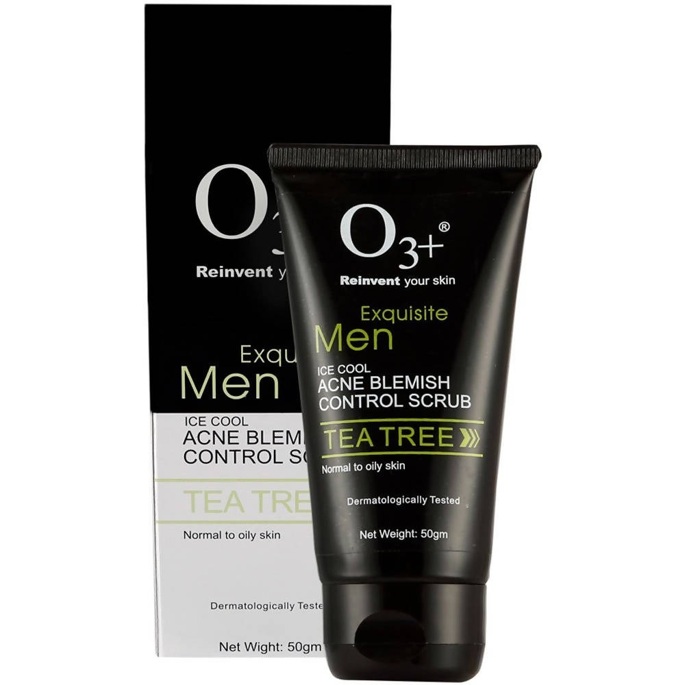 Professional O3+ Exquisite Men Tea Tree Ice Cool Acne Blemish Control Scrub | Grocsy