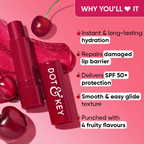 Dot & Key Barrier Repair Hydrating Lip Balm SPF 50 With Ceramides & Peptides Cherry Crimson | Grocsy