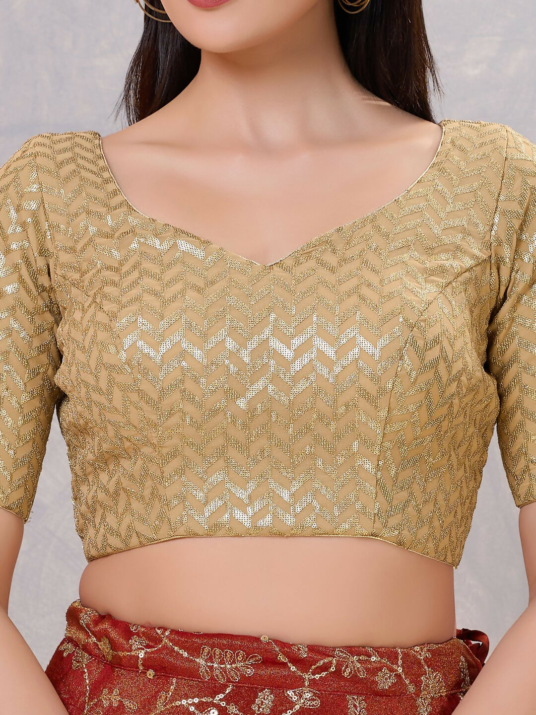 Joban Fashion Women Silk Gold Stitched Blouse | Grocsy