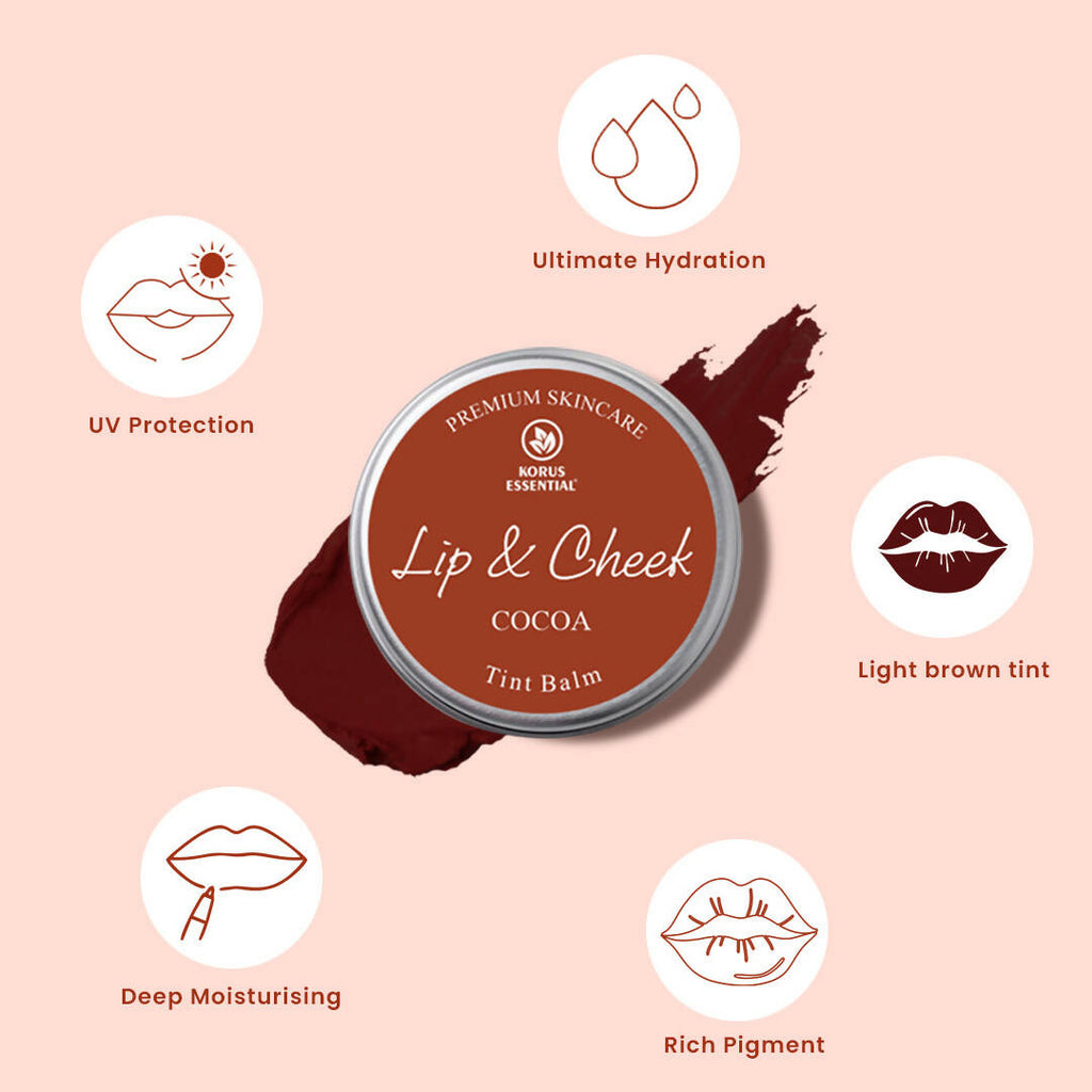 Korus Essential Cocoa Lip & Cheek Tint Balm | Grocsy
