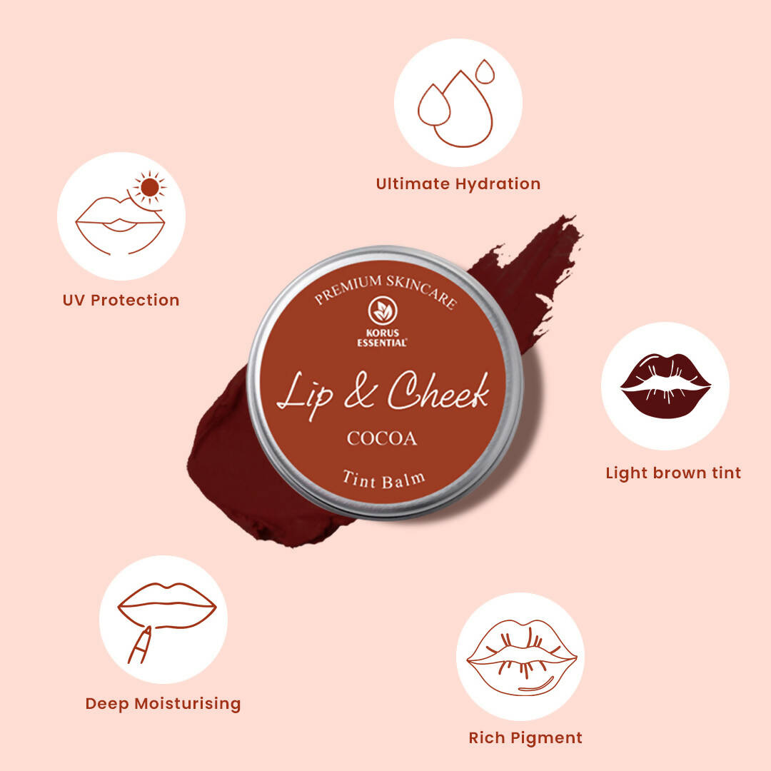 Korus Essential Cocoa Lip & Cheek Tint Balm | Grocsy