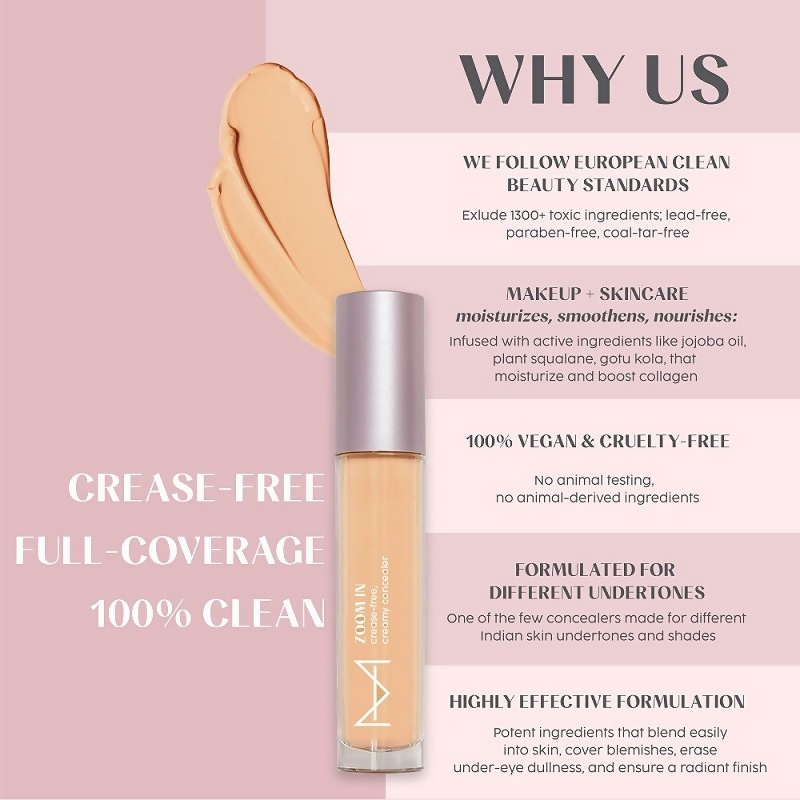 House Of Makeup Zoom In Crease-Free, Creamy Concealer - M02 Medium Skin Tone | Grocsy