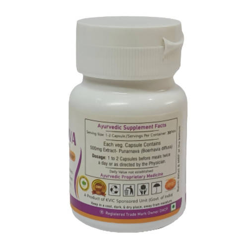 Deep Ayurveda Punarnava 500mg Veg Capsules | Grocsy