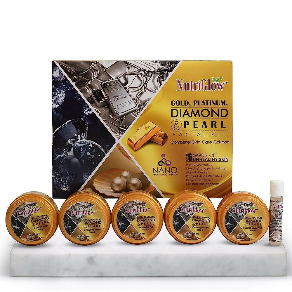 NutriGlow Platinum Diamond Gold and Pearl Facial kit | Grocsy