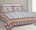 Rudra Bazaar Grey 210 TC Cotton Double King Bedsheet With 2 Pillow Covers | Grocsy