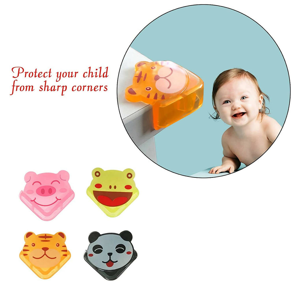 Safe-O-Kid Set Of 4 Cushioned Corner Guard Protection in cute Tiger Design - Yellow | Grocsy