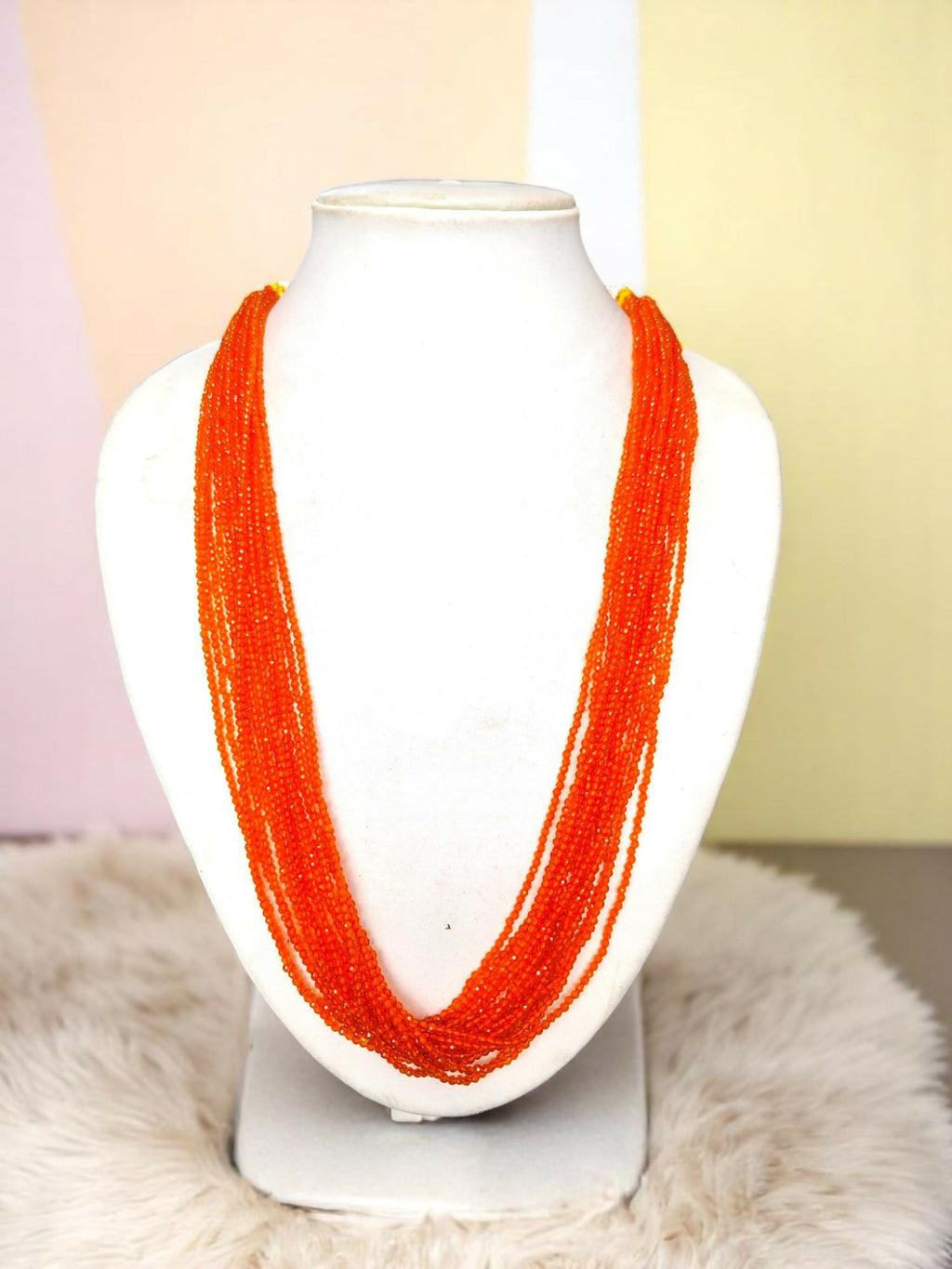 Inhanns Crystal Beads Luxe Edition – Multi-Layered Necklace - Orange | Grocsy
