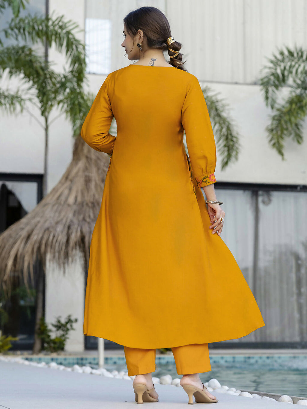 The52 Women's Beautiful Cotton Fabric Thread Work Straight Kurta Pant and Dupatta Set | Grocsy