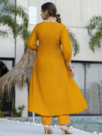 The52 Women's Beautiful Cotton Fabric Thread Work Straight Kurta Pant and Dupatta Set | Grocsy