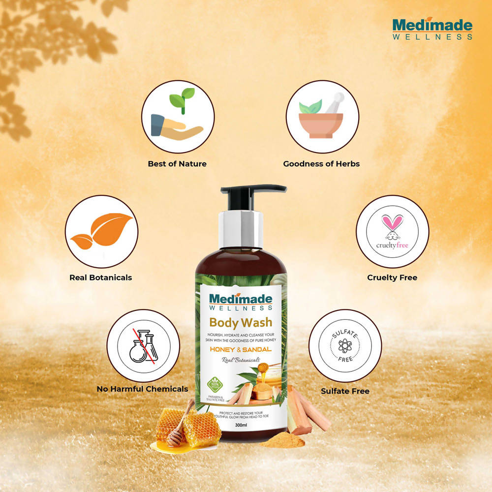 Medimade Wellness Honey & Sandal Body Wash | Grocsy