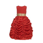Asmaani Baby Girl's Red Color Satin Party Wear Full Length Dress (AS-DRESS-22022) | Grocsy